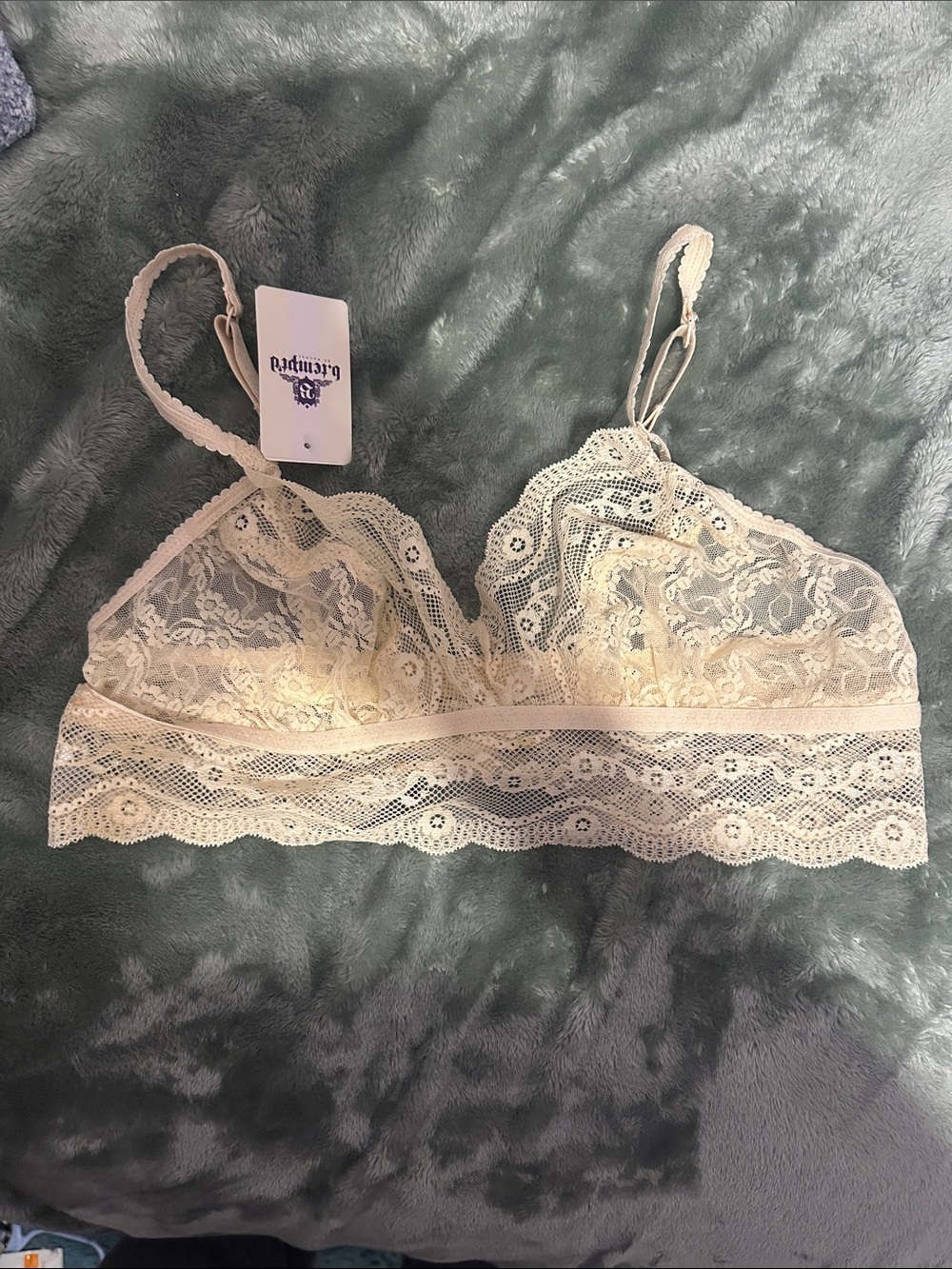 Sheer Lace Bralette in Cream — Lightweight Feminine Support